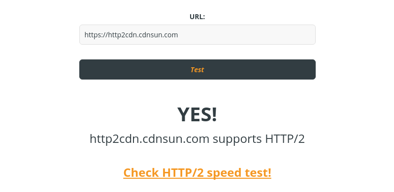 HTTP/2 protocol support test